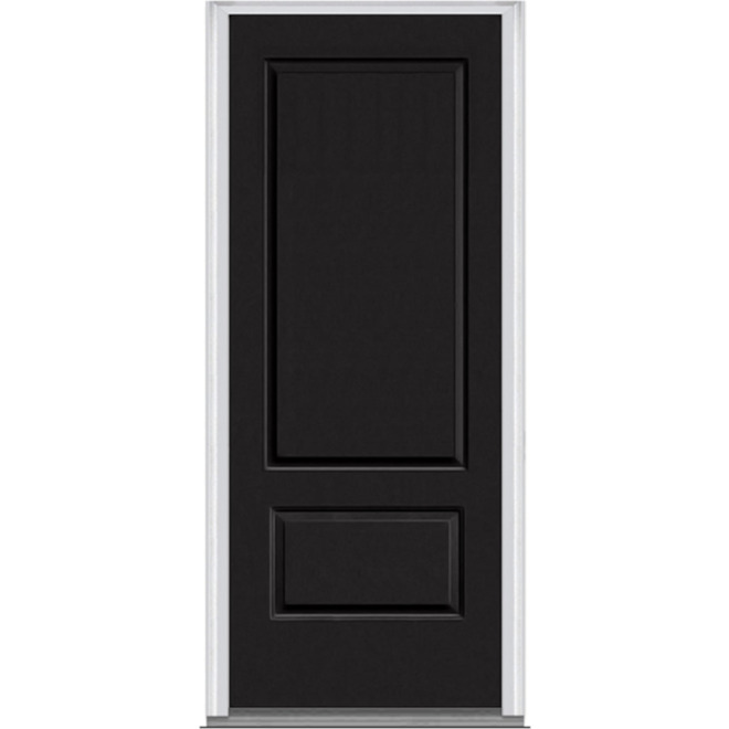 JELDWEN 34in x 80in Prefinished Black Exterior White Interior Steel Painted Entry Door
