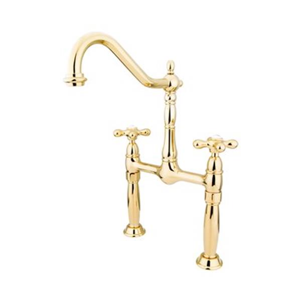 Elements of Design Victorian Polished Brass Vessel Sink Widespread