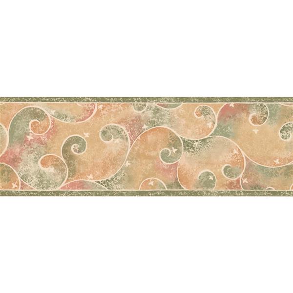 Retro Art Wallpaper Border 15' x 8" Abstract Paisley Multicolour