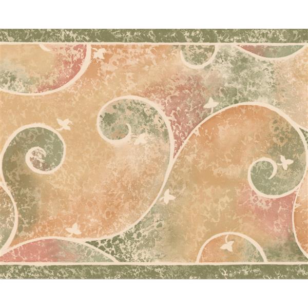 Retro Art Wallpaper Border 15' x 8" Abstract Paisley Multicolour