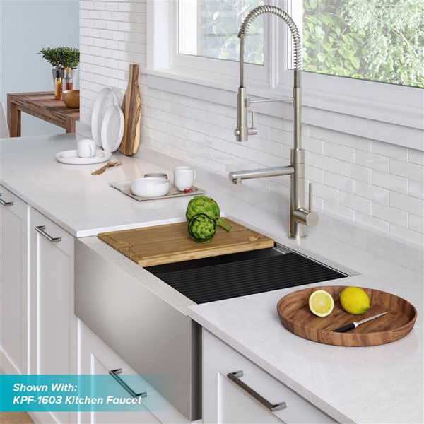 Kraus Kore Apron front/Farmhouse Workstation Kitchen Sink Single Bowl