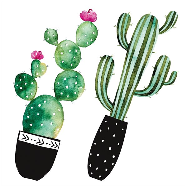 CREARREDA Watercolor Cactus Wall Decals Set of 8 TCR54114 RONA