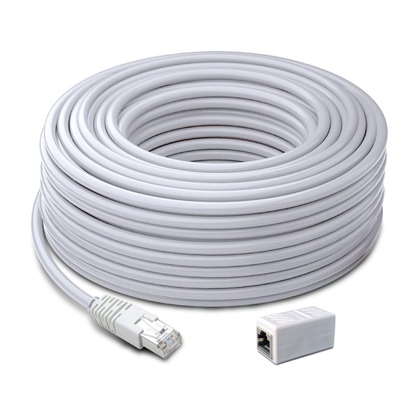 Swann 100ft CAT5E Indoor/Outdoor White Cable with Adapter