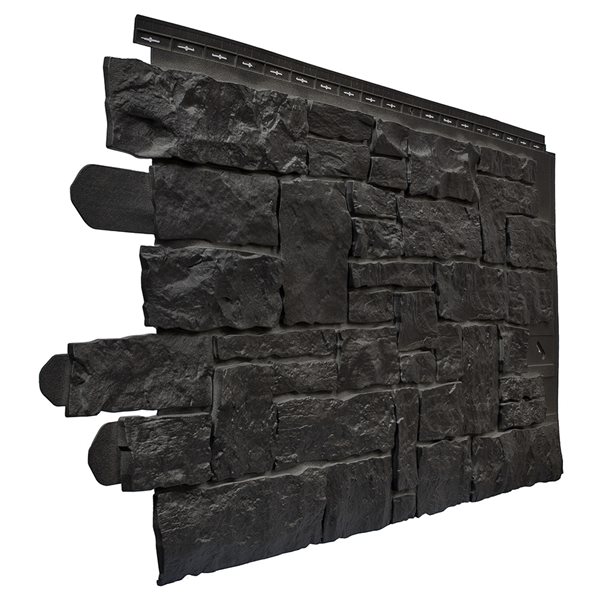 Novik NovikStone Stacked Stone 20.3in x 45in Onyx Grey Faux Stone