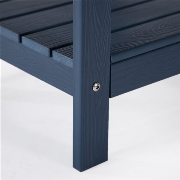 Inspired Home Keiry Navy Blue 15in x 18in Weatherproof Faux Wood