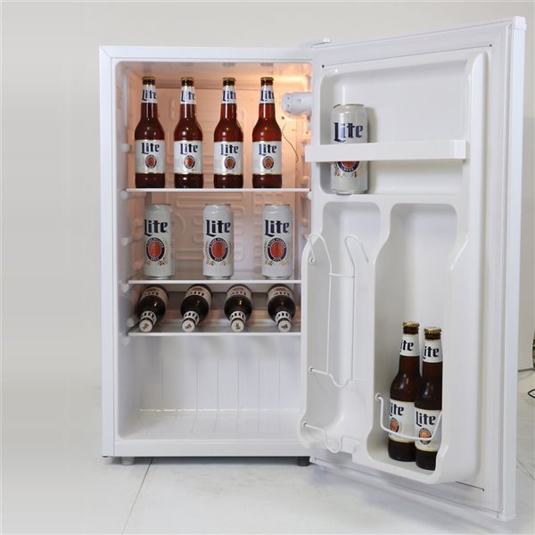 Miller Lite 3.2 cu ft (90L) Compact Fridge with Bottle Opener White