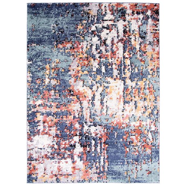 ECARPET Morocco Vintage 4ft x 6ft Blue Rectangular Area rug 358404 RONA