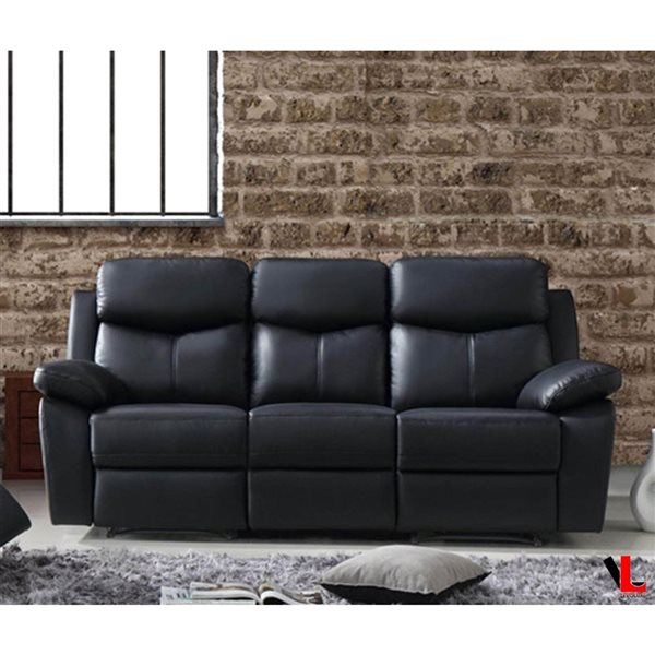 Levoluxe Aveon 83in Pillow Top Arm Reclining Sofa in Leather Match