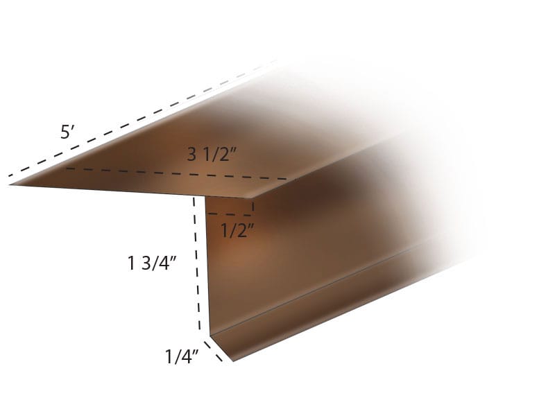 Style “D” Drip Edge Wide Face 2" Roof Edge Flashing