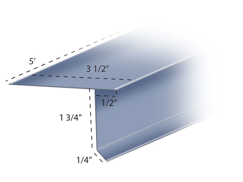 Style “D” Drip Edge Wide Face 2" Roof Edge Flashing