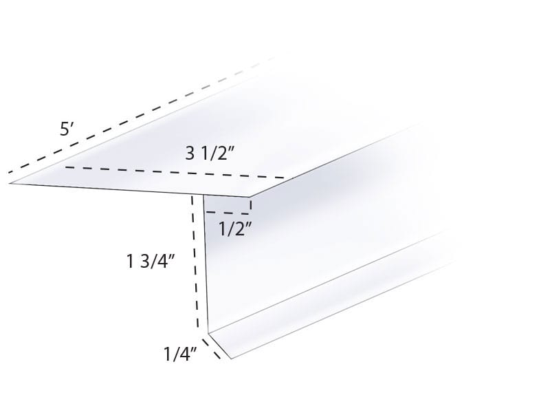 Style “D” Drip Edge Wide Face 2" Roof Edge Flashing