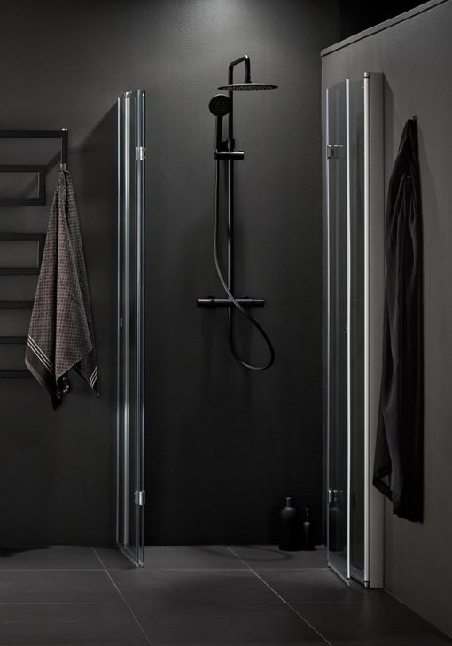 Duschvägg Hörn Vikbar Vikbara Duschväggar Hafa Igloo Proo 70x90 Klarglas Rörfokus