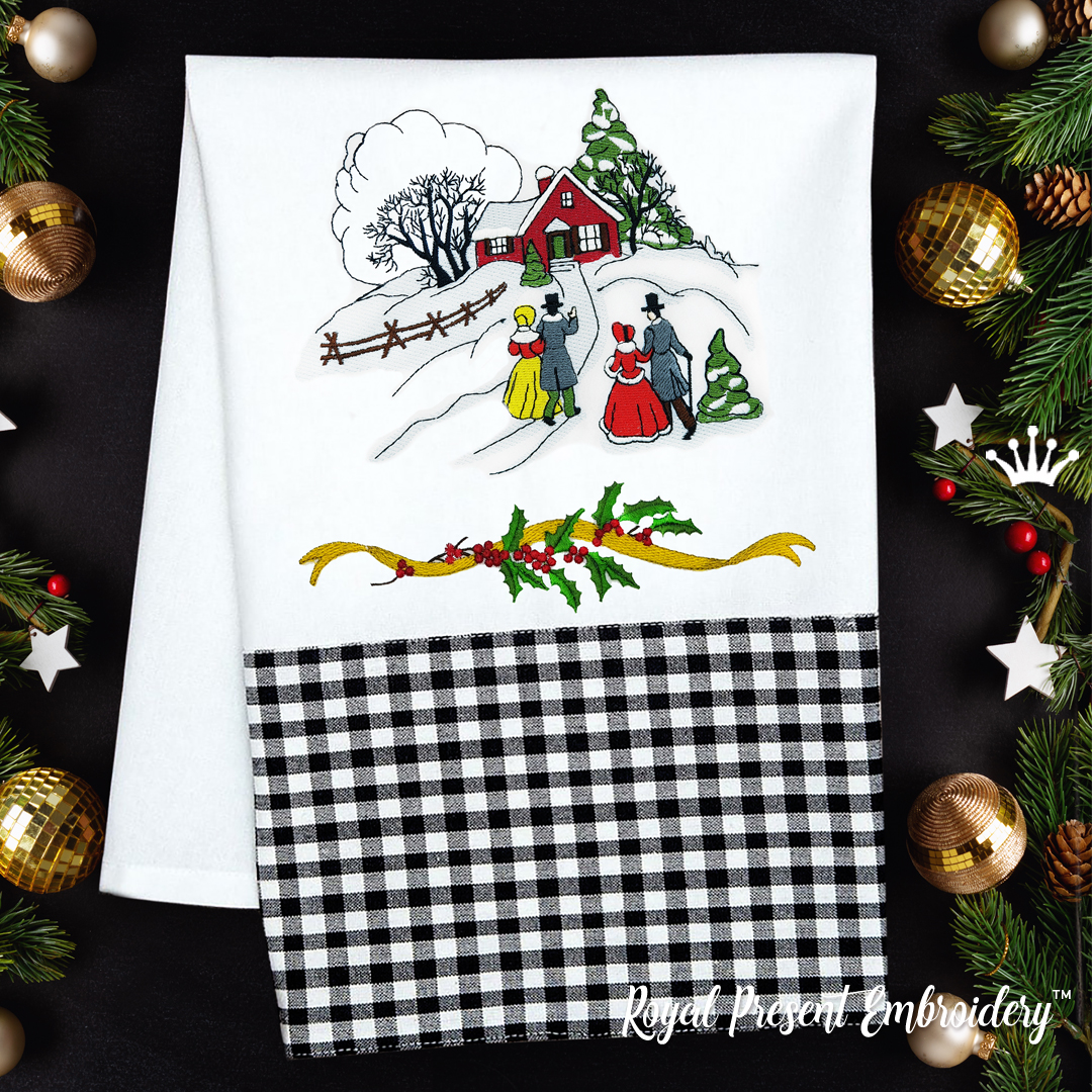 Vintage Winter Machine Embroidery Designs 4 sizes Royal Present