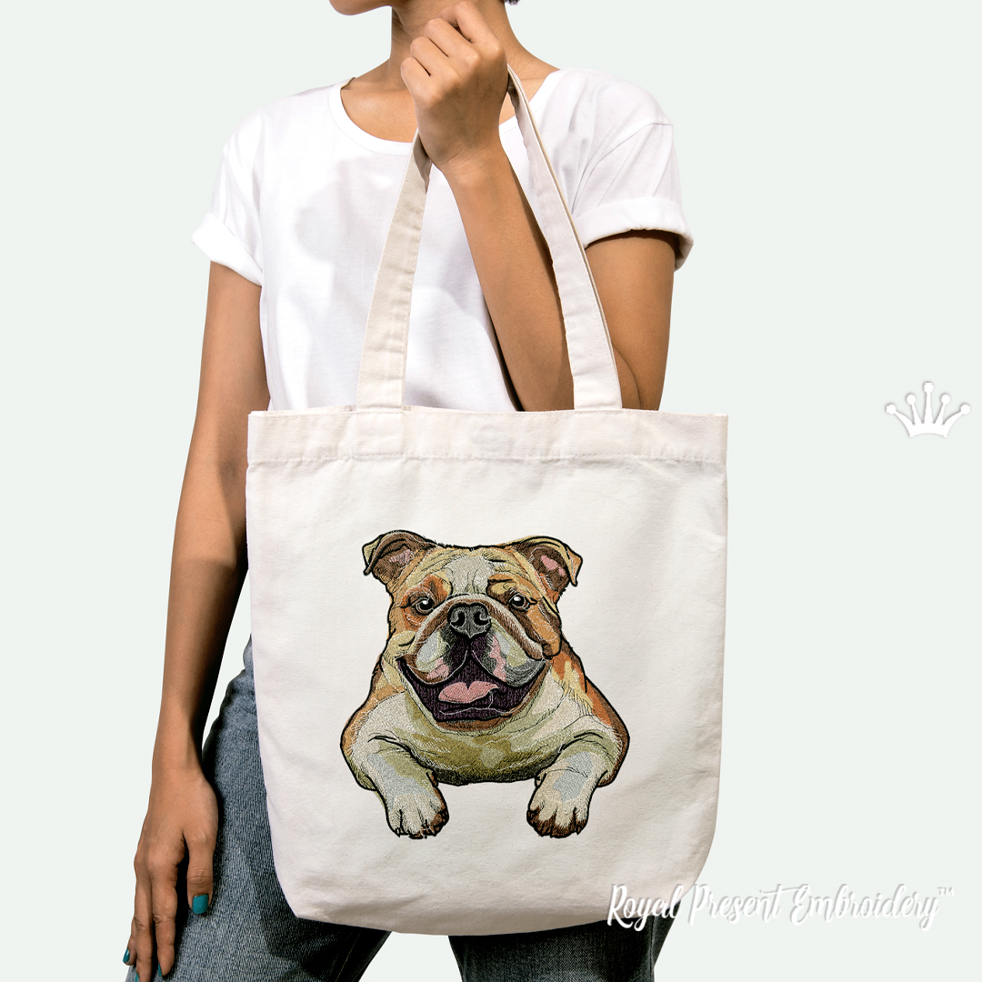 English Bulldog Machine Embroidery Design 5 sizes Royal Present