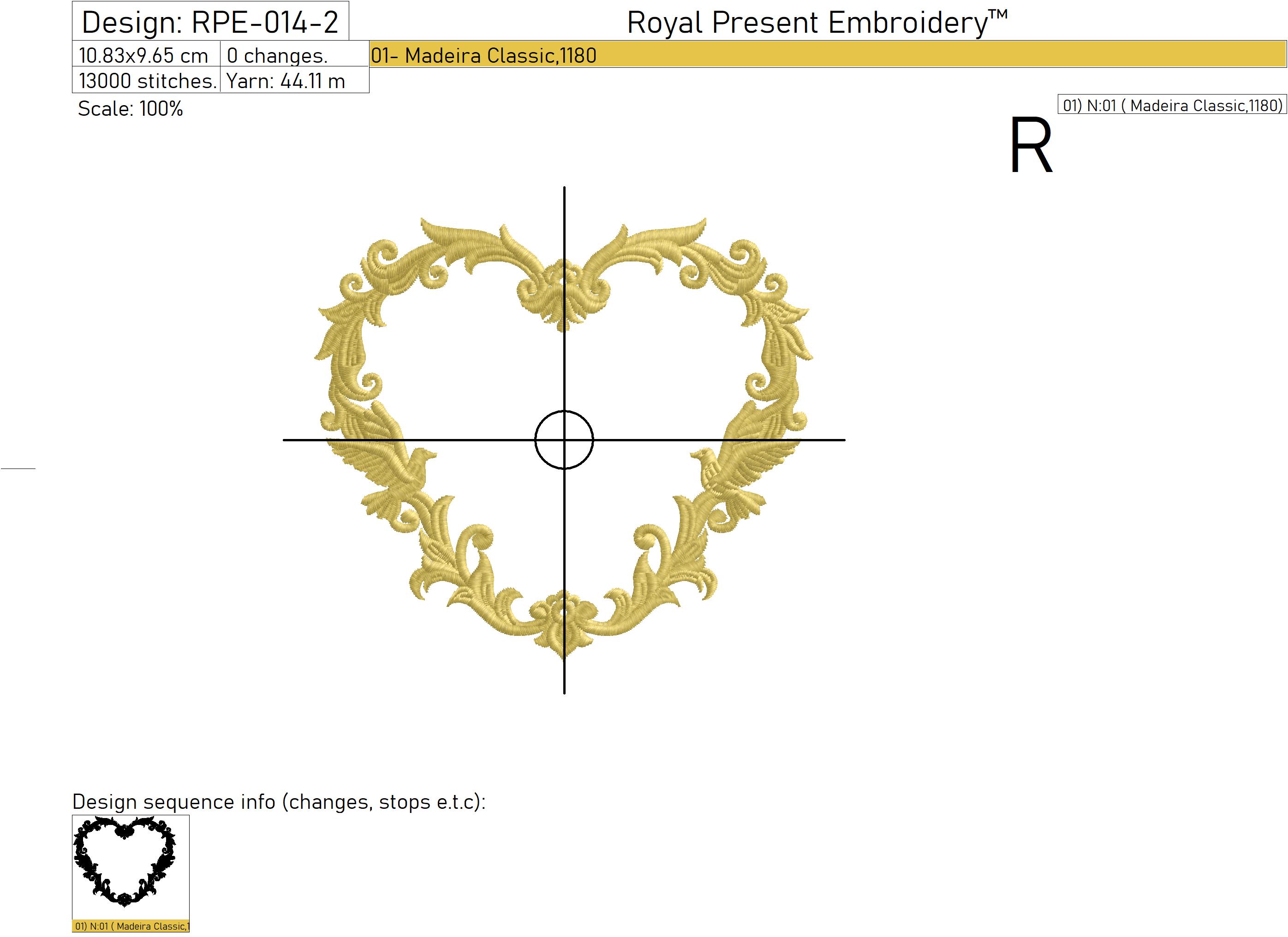 Wedding Monogram Blank Machine Embroidery Design 10 sizes Royal
