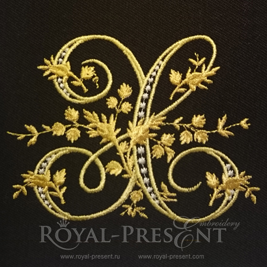 Monogram X Machine Embroidery Design Royal Present Embroidery
