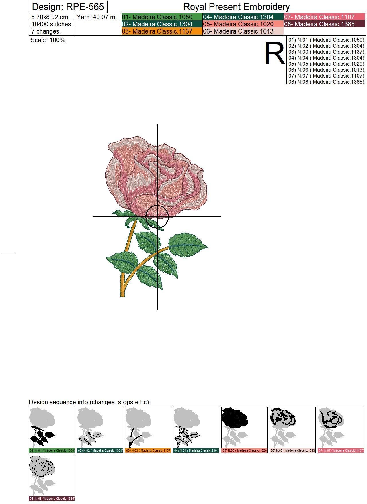 Rose Free Machine Embroidery Design Royal Present Embroidery