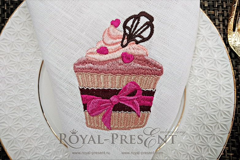 Lovely cupcake Machine Embroidery Design Royal Present Embroidery
