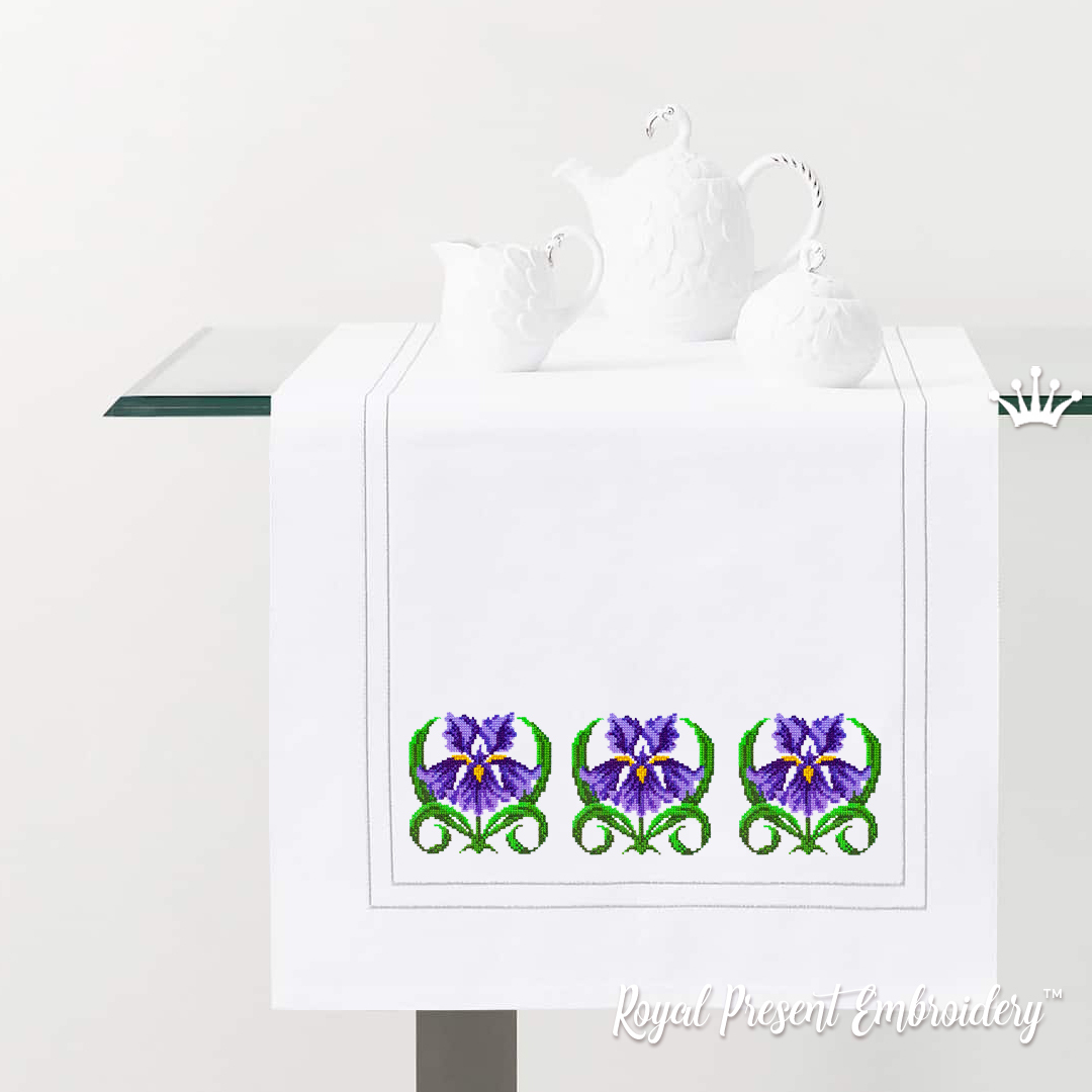 Iris FREE Crossstitch Machine Embroidery Design Royal Present Embroidery
