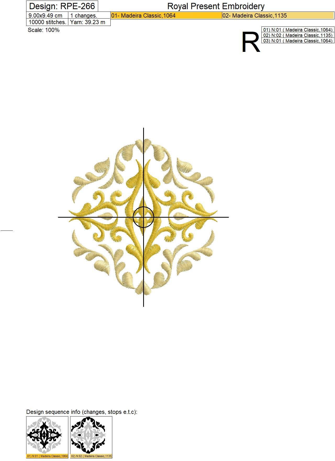 Free Machine Embroidery Design endless ornament Royal Present Embroidery