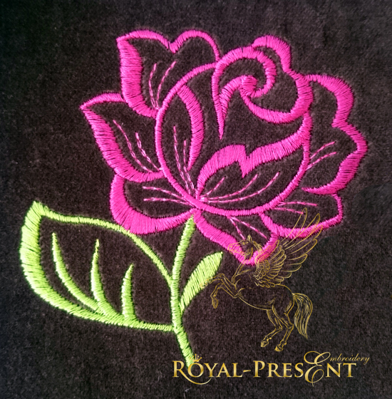 Free Machine Embroidery Design Rose Royal Present Embroidery
