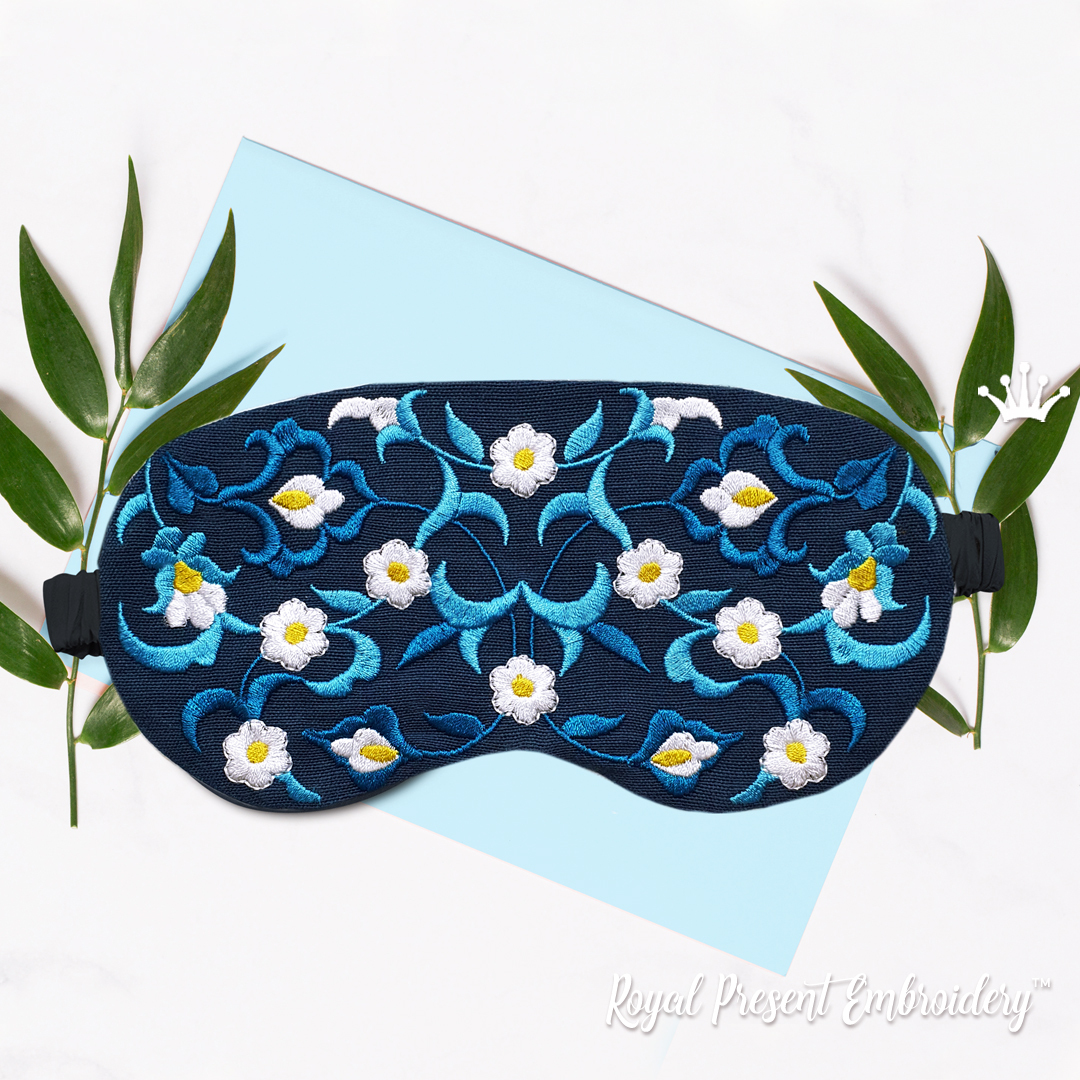 ITH Sleep Mask Oriental Pattern Machine Embroidery Design 3 sizes