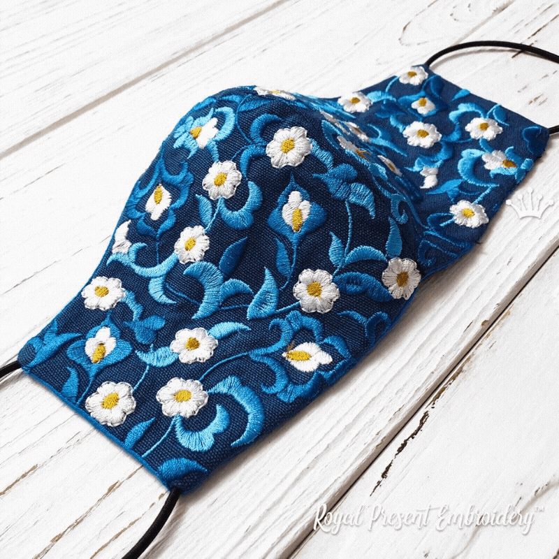 Oriental Pattern Protective Face Mask Free Machine Embroidery Design Royal Present Embroidery