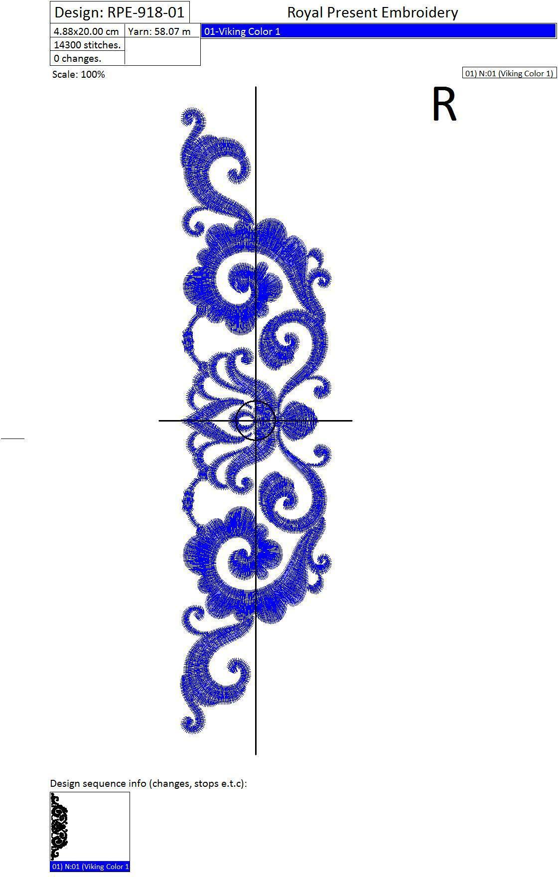 Machine Embroidery Design Elegant Decor 2 sizes Royal Present