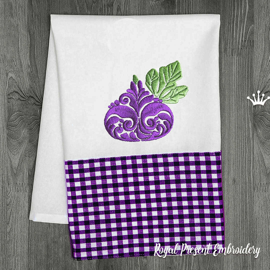 Ornate Fig Machine Embroidery Design 4 sizes Royal Present Embroidery