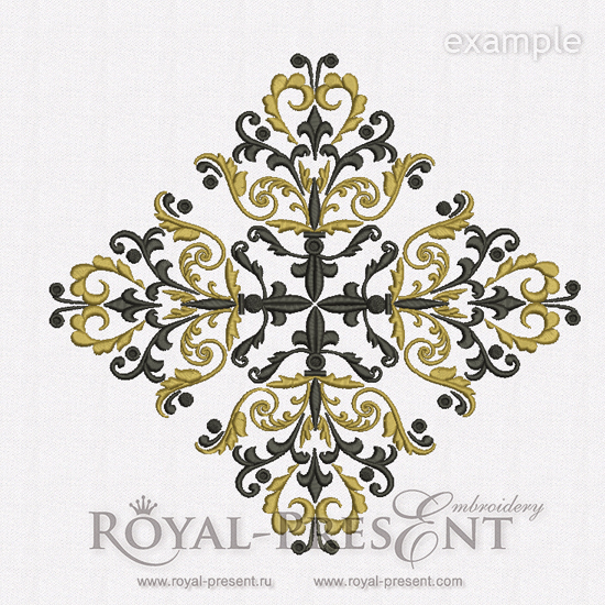 Classic ornate decor Machine Embroidery Design Royal Present Embroidery