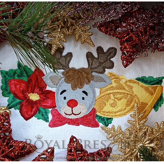 Free Machine Embroidery Design Christmas border Royal Present Embroidery
