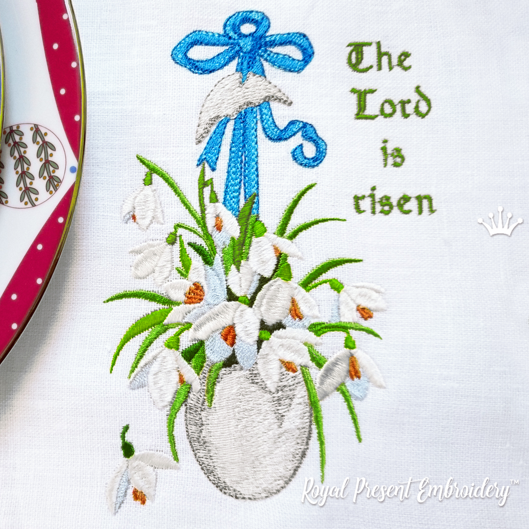 Easter Machine Embroidery Design The Lord is risen Royal Present