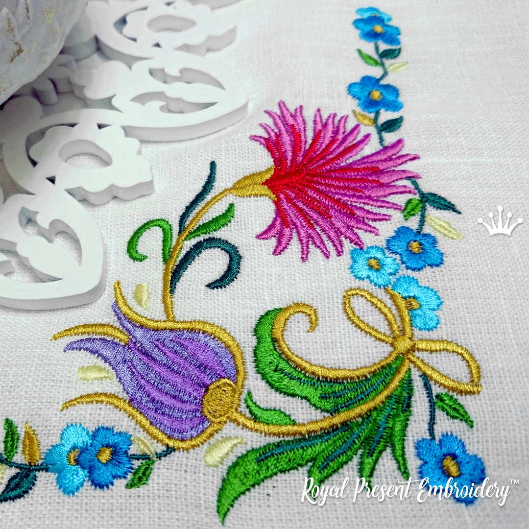 Ottoman ornament Free Machine Embroidery Design 3 sizes Royal