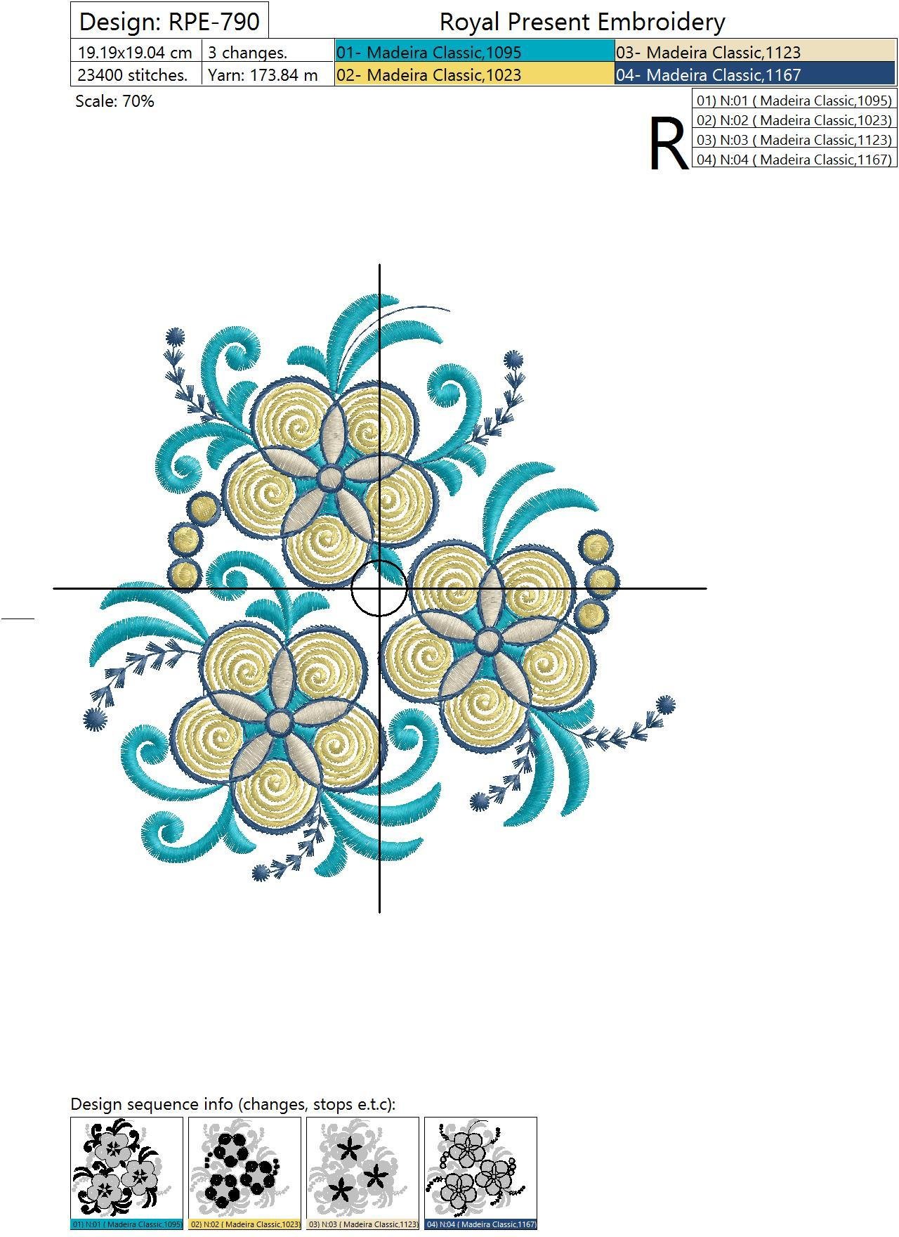 Free Machine Embroidery Design Garden flowers Royal Present Embroidery