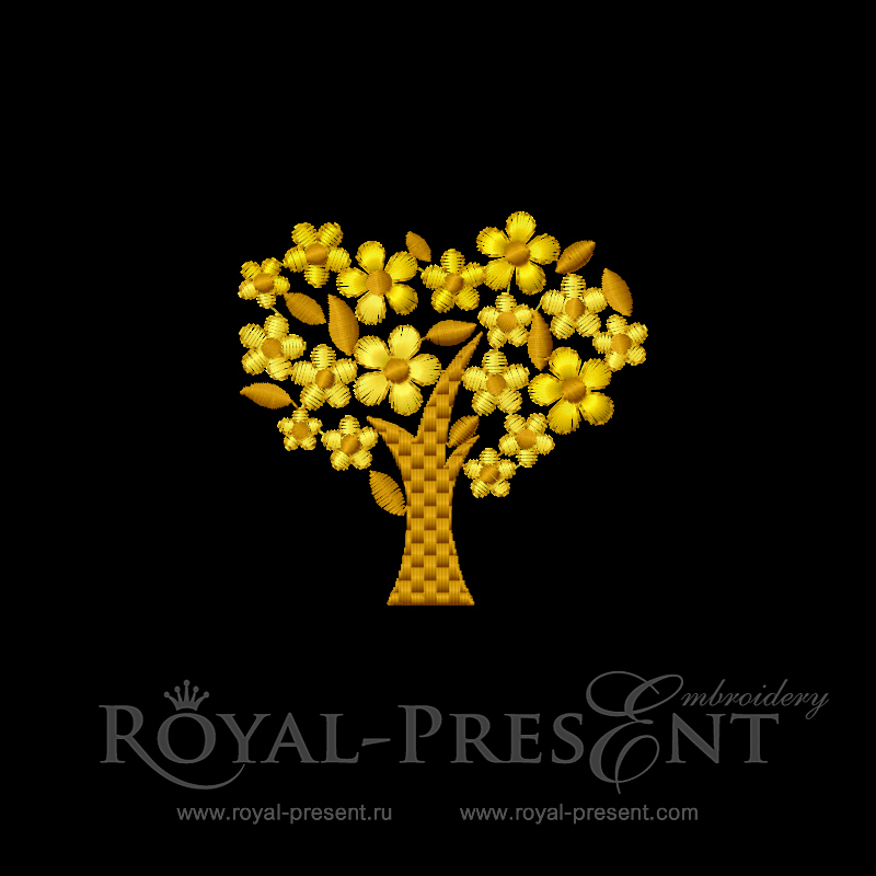 Free Machine Embroidery Design Golden Tree of luck Royal Present