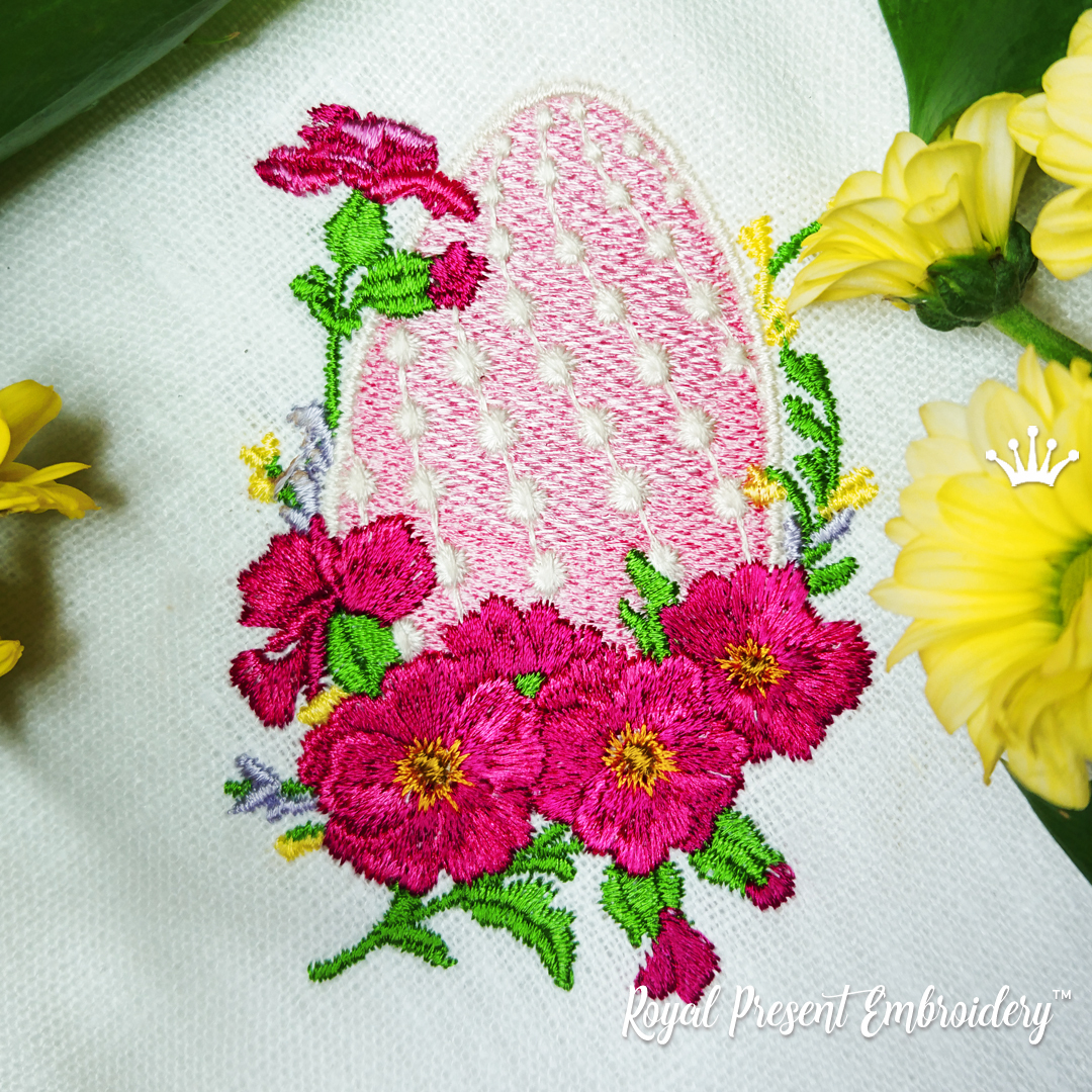 Easter egg with mallow Machine Embroidery Design Royal Present Embroidery