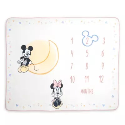 Mickey Mouse and Minnie Mouse Baby Milestone Blanket Set Disney Store