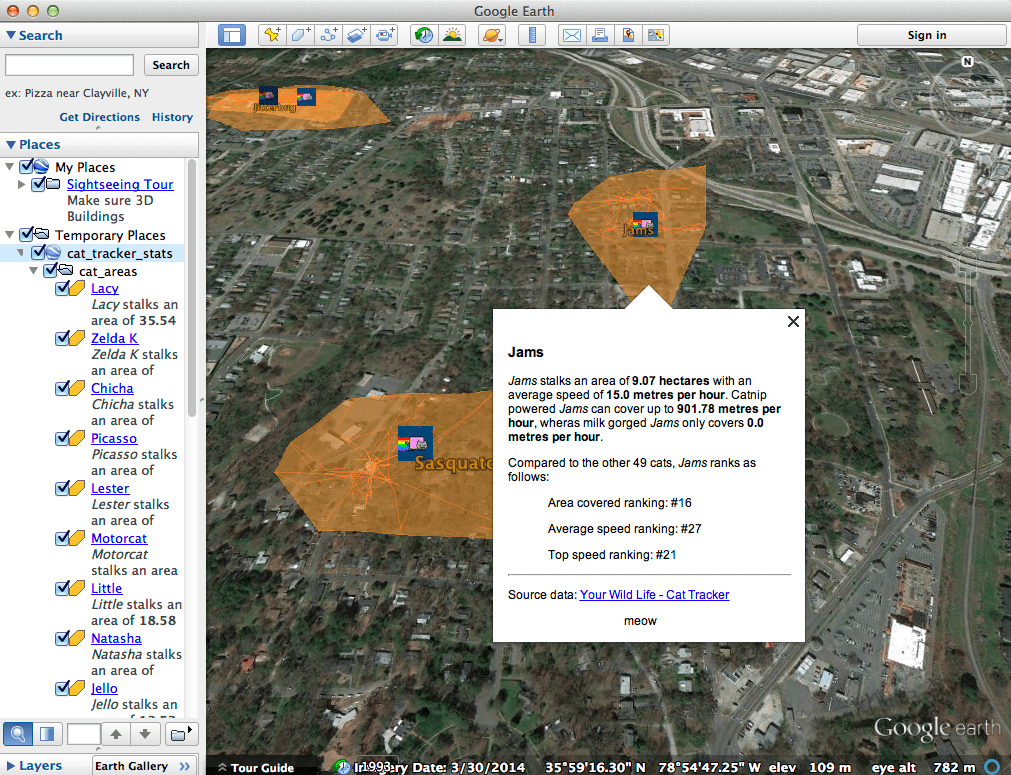 CAT to GIS Tracking Cats via GPS on Google Earth Safe Software