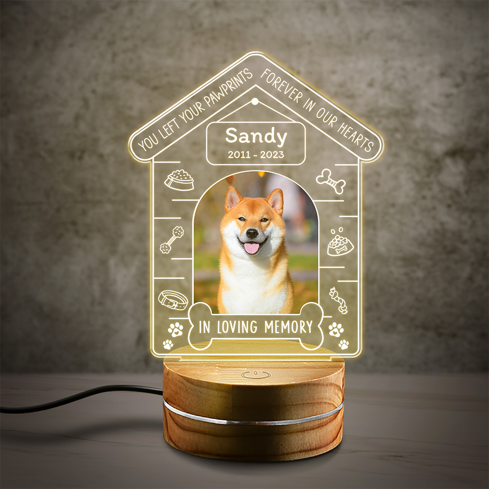 Personalized Pet Night Light In Loving Memory Sandjest