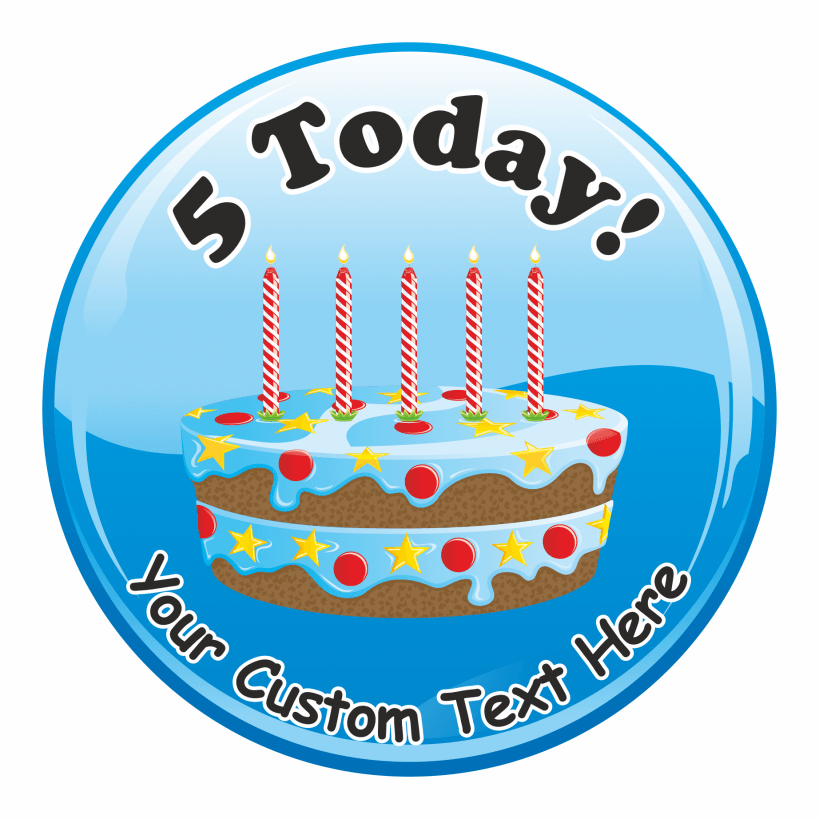 Happy 5th Birthday Cake Stickers
