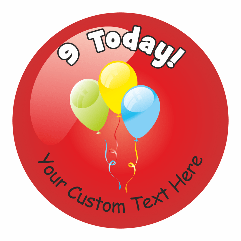 Happy 9th Birthday Stickers Variety Pack