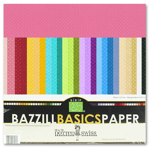 Bazzill Dotted Swiss 12 x 12 Cardstock Pack 60 Sheets Assorted
