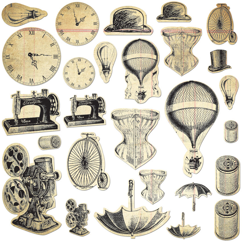 Creative Imaginations Nostalgia Collection Die Cut Cardstock Pieces