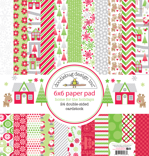 Doodlebug Design Home for the Holidays Christmas 6 x 6 Paper Pad