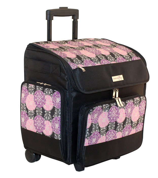 Everything Mary Purple and Black Rolling Scrapbook Tote