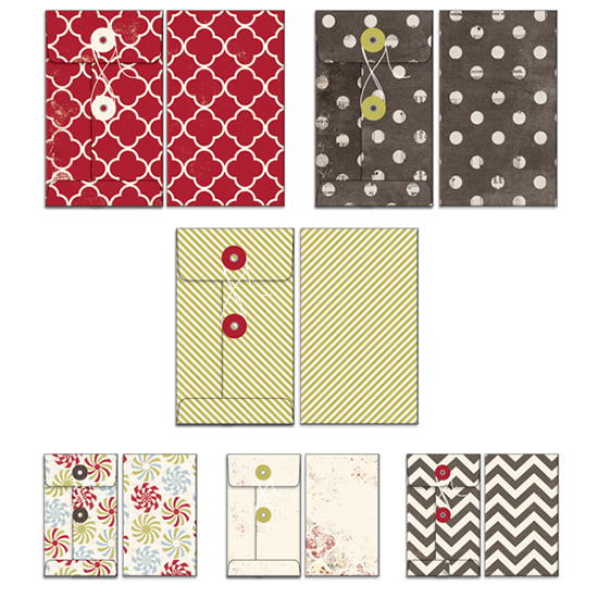 Fancy Pants Designs Merry Little Christmas Collection Patterned Envelopes