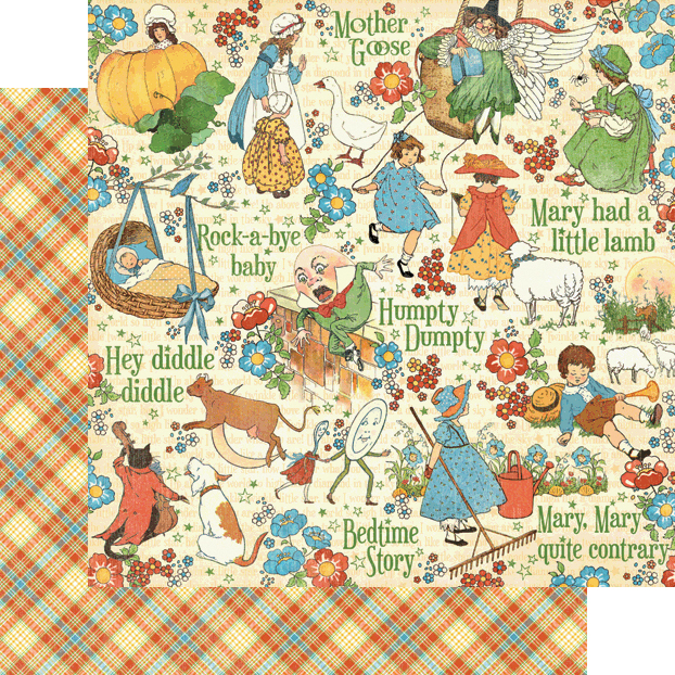 Graphic 45 Mother Goose Collection 12 x 12 Double Sided Paper
