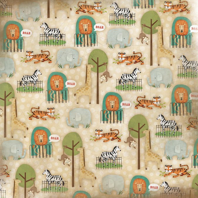 Karen Foster Design Zoo Collection 12 x 12 Paper What A Zoo