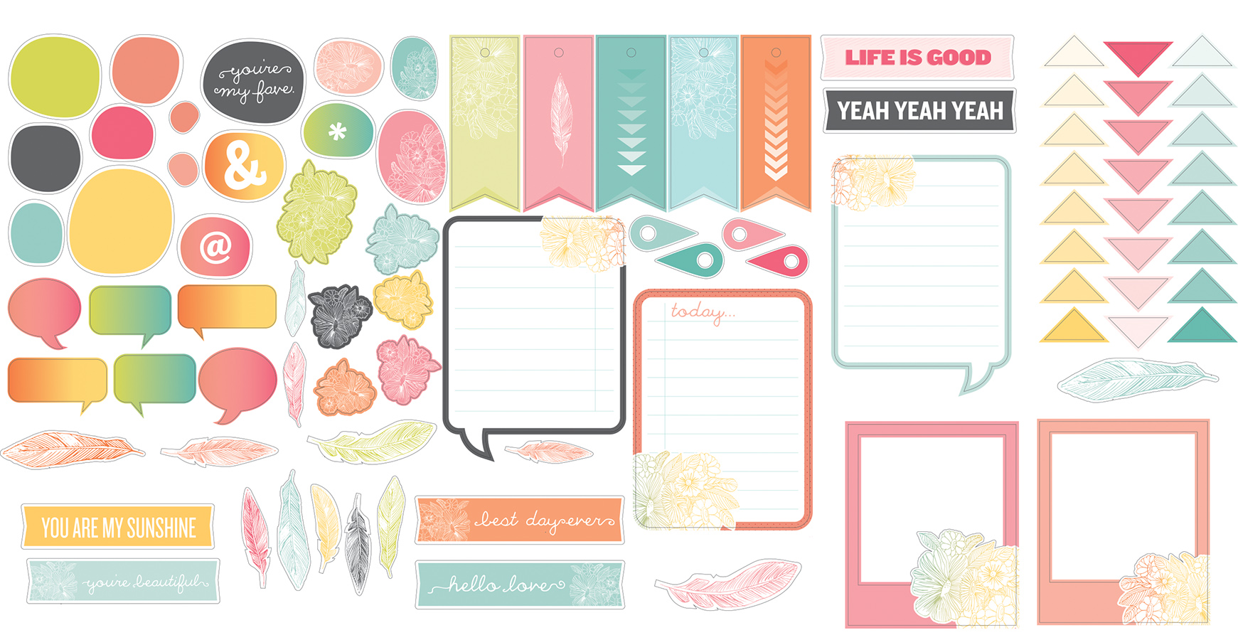 Studio Calico Sundrifter Collection Die Cut Cardstock Shapes