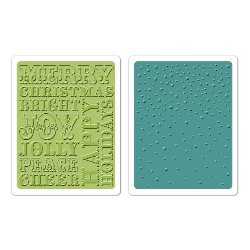 Sizzix Hero Arts Christmas Words and Dots Set Embossing Folders